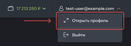 Open profile on header