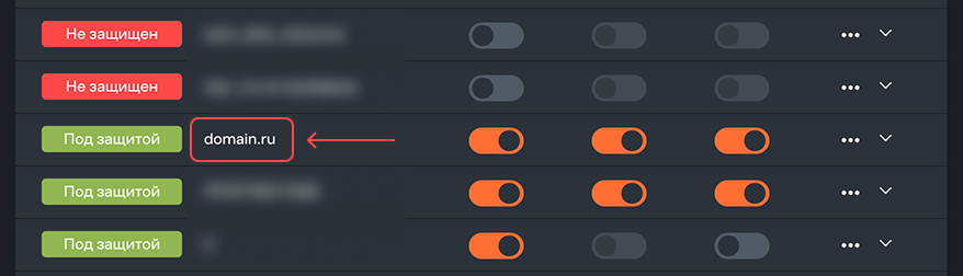 tap on domain for black list 55%