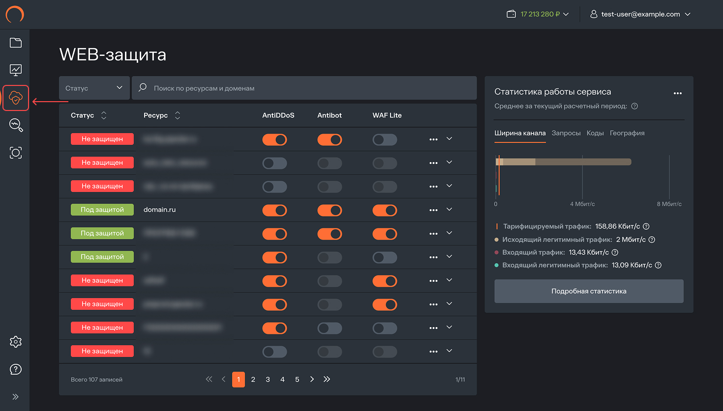 web protection for black list